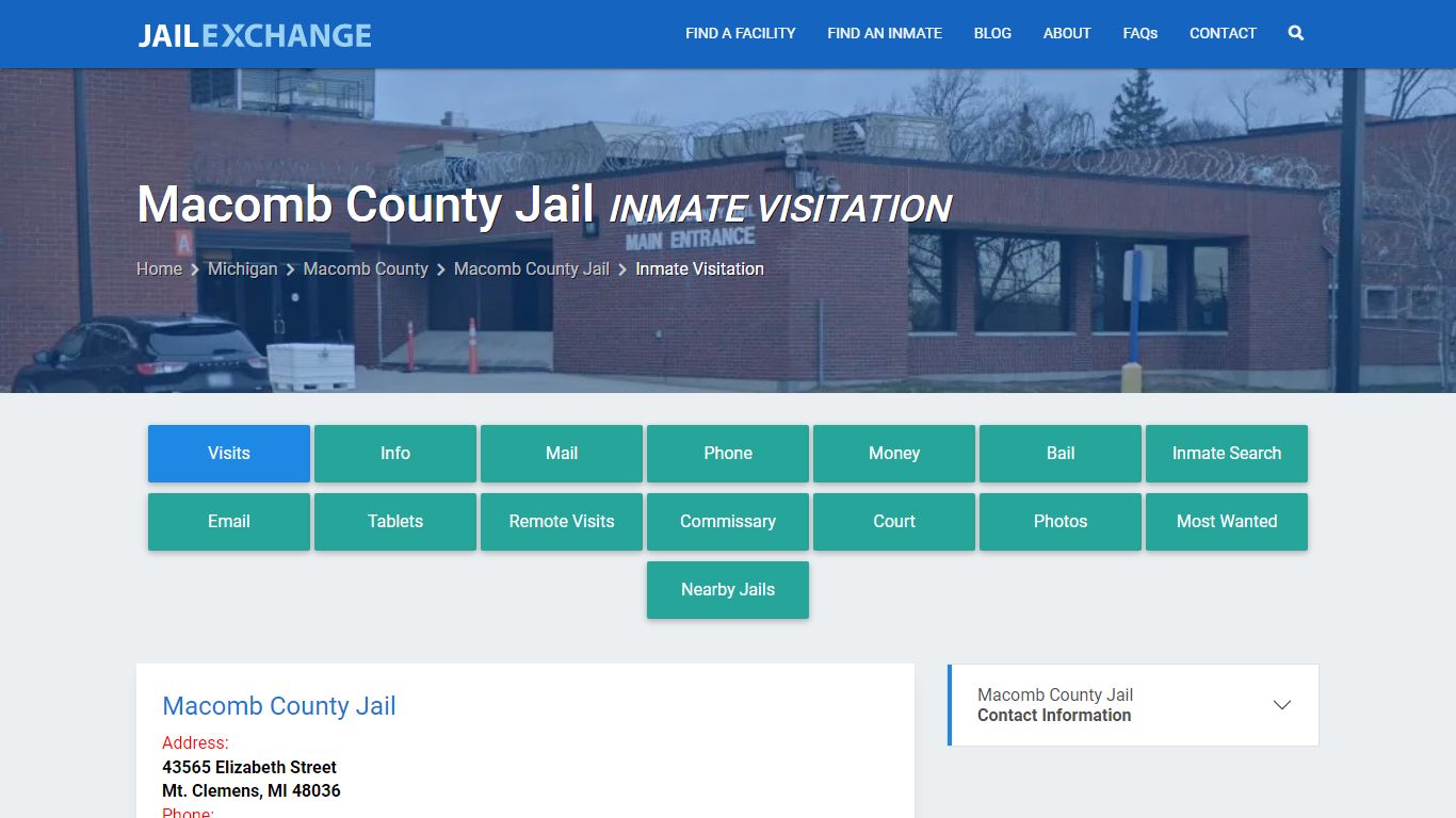 Inmate Visitation - Macomb County Jail, MI - Jail Exchange